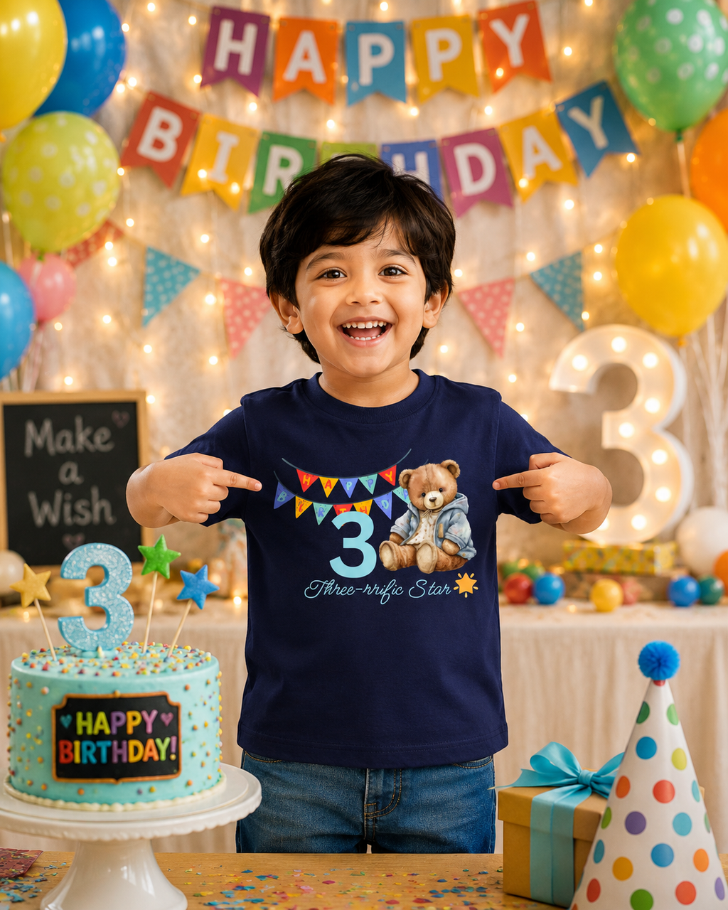 Cake Smash Outfit - Cute 3rd Birthday Tee (for boys)