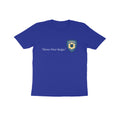 Royal blue Future Hero Police cool heroes wear badges graphic t-shirt by Little Scribbles