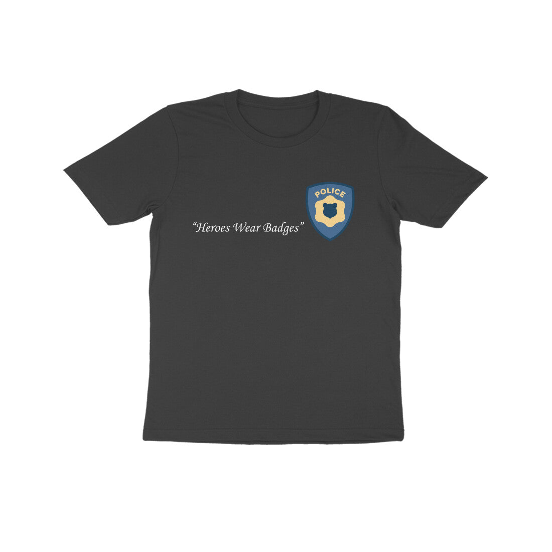 Black Future Hero Police bold graphic kids pretend play tee by Little Scribbles
