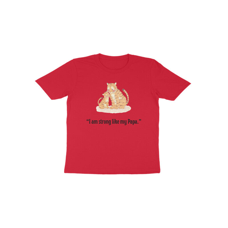 Red Papa’s Little Tiger cute strong like my papa graphic shirt by Little Scribbles