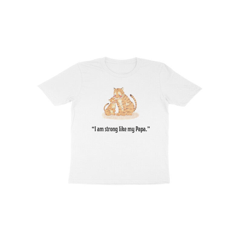 White Papa’s Little Tiger clean graphic motivational kids t-shirt by Little Scribbles