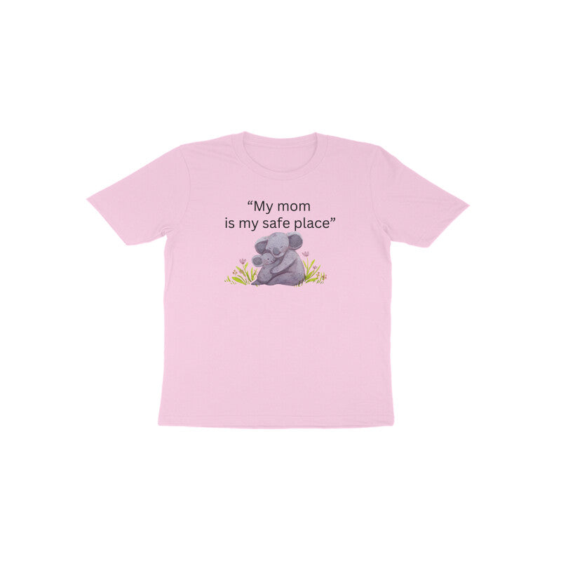 Light pink Mama’s Safe Place cute matching princess graphic tee by Little Scribbles