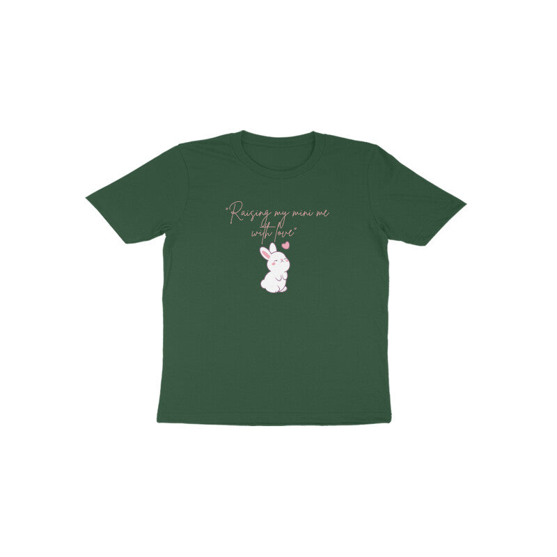 Olive green Mini Me Bunny unique shade kids graphic t-shirt by Little Scribbles
