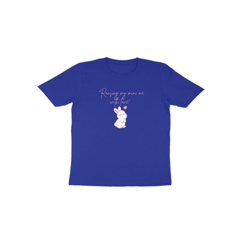Royal blue Mini Me Bunny vibrant cotton graphic toddler shirt by Little Scribbles