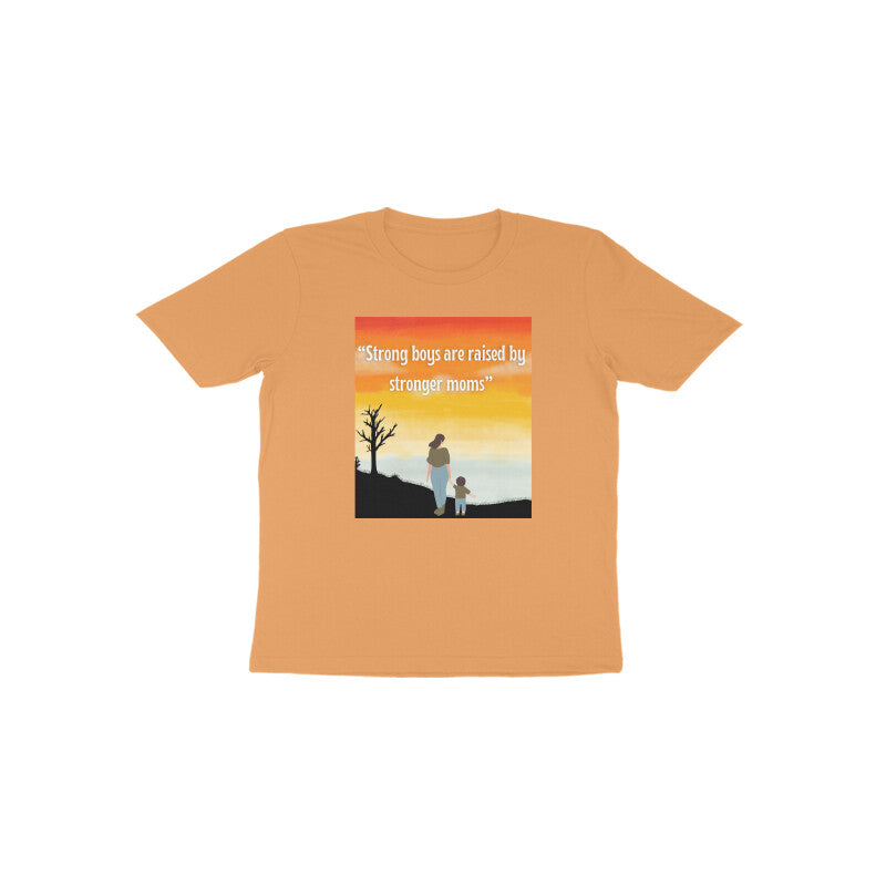 Mustard yellow Mama’s Brave Boy warm tone boys graphic tee by Little Scribbles