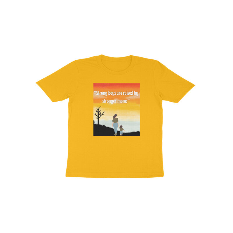 Golden yellow Mama’s Brave Boy bright summer kids cotton shirt by Little Scribbles
