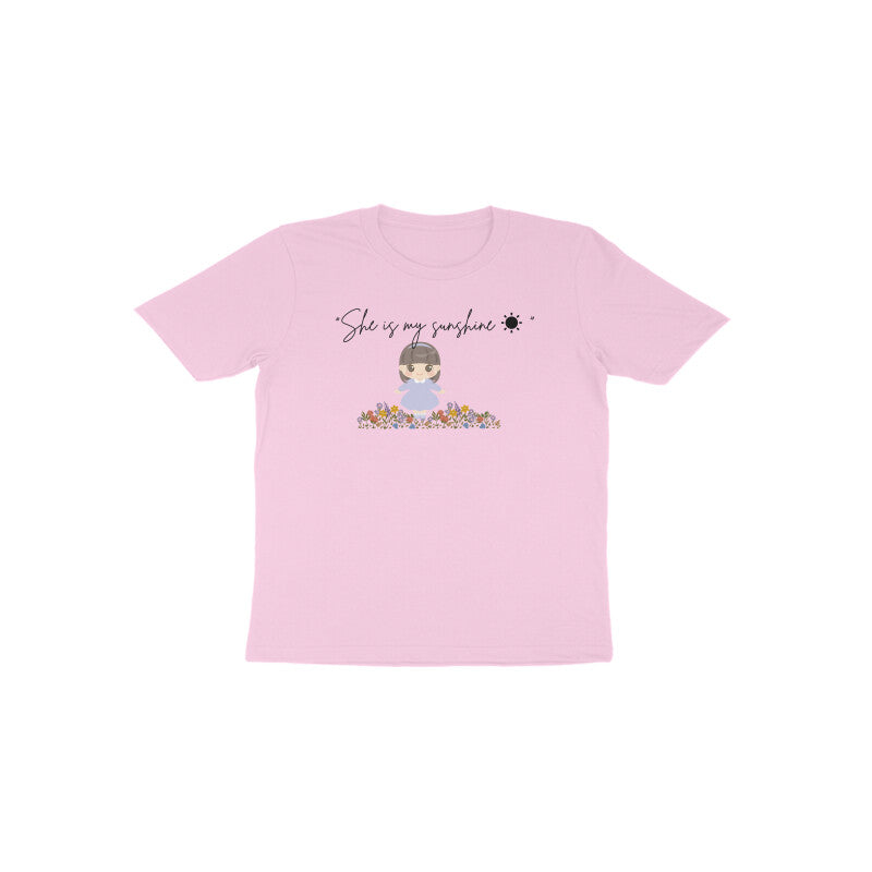 Light pink Sunshine Sparkle cute princess graphic kids t-shirt by Little Scribbles