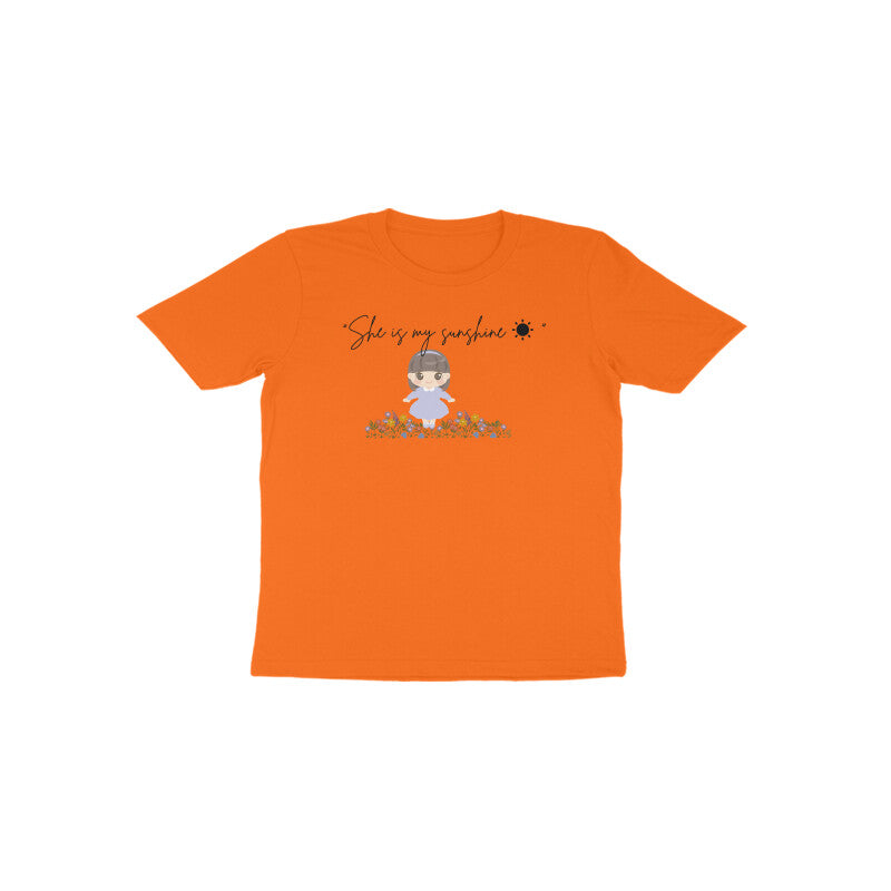 Orange Sunshine Sparkle vibrant festive graphic toddler shirt by Little Scribbles