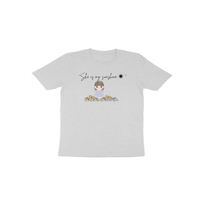 Grey Sunshine Sparkle casual everyday graphic baby tee by Little Scribbles
