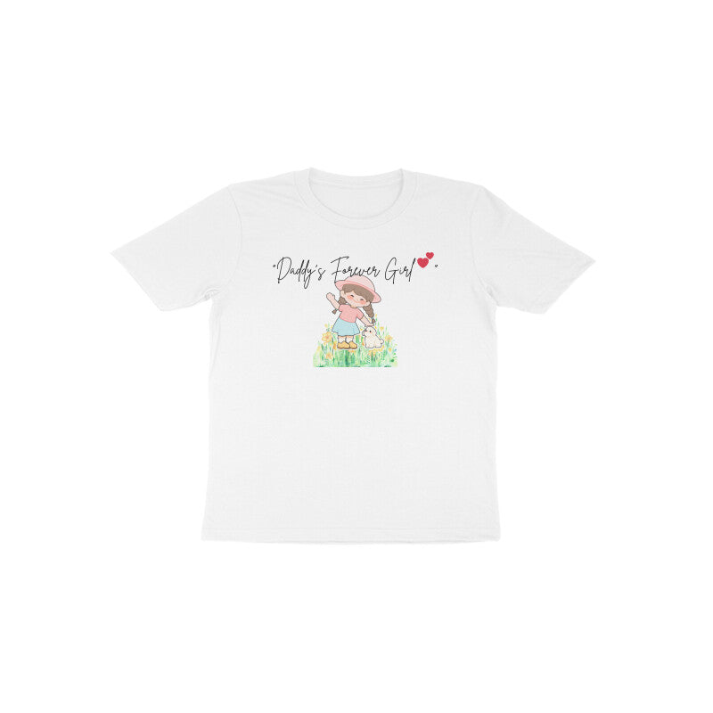 White Daddy’s Forever Girl cute graphic t-shirt for girls by Little Scribbles
