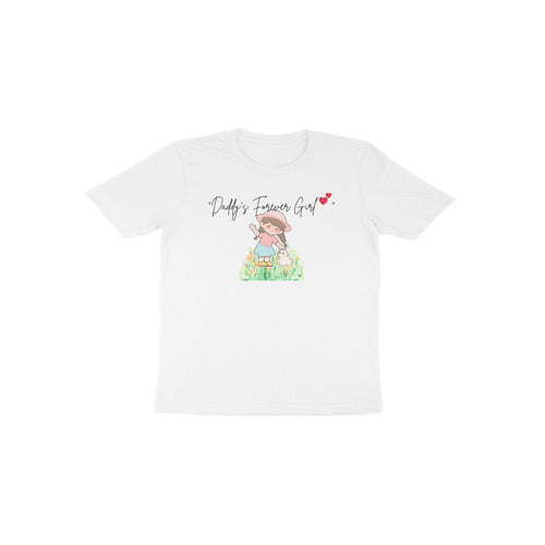 White Daddy’s Forever Girl cute graphic t-shirt for girls by Little Scribbles
