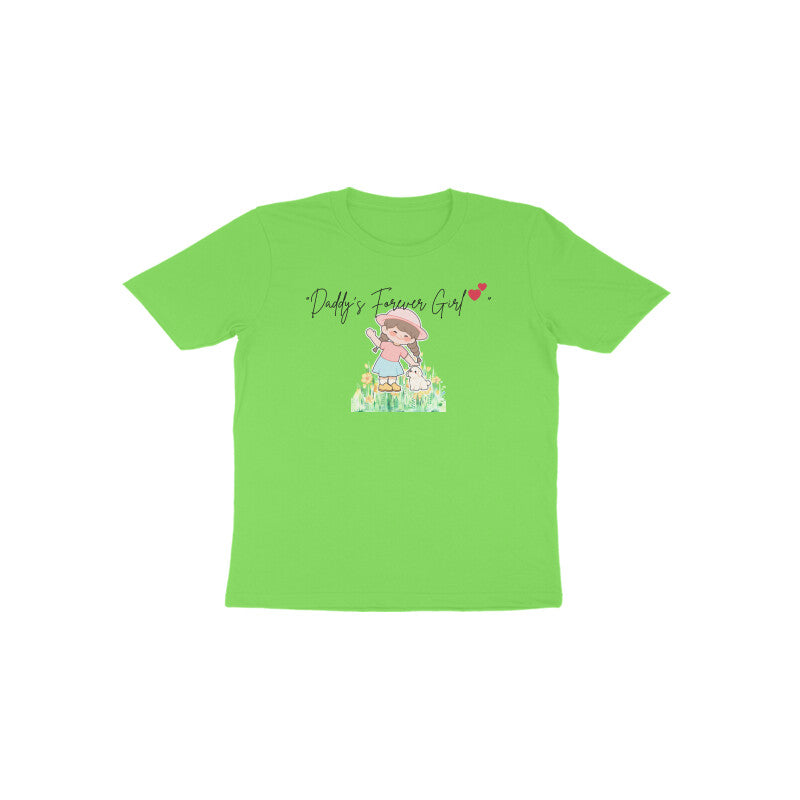 Liril green Daddy’s Forever Girl cheerful kids cotton shirt by Little Scribbles