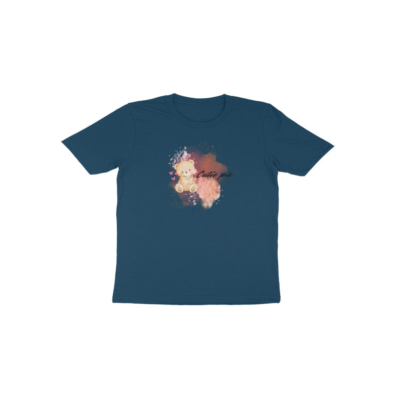 Navy blue Cutie Pie Duo premium cotton kids graphic shirt by Little Scribbles