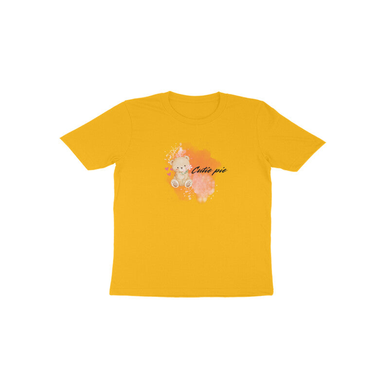 Golden yellow Cutie Pie Duo bright family photoshoot baby shirt by Little Scribbles