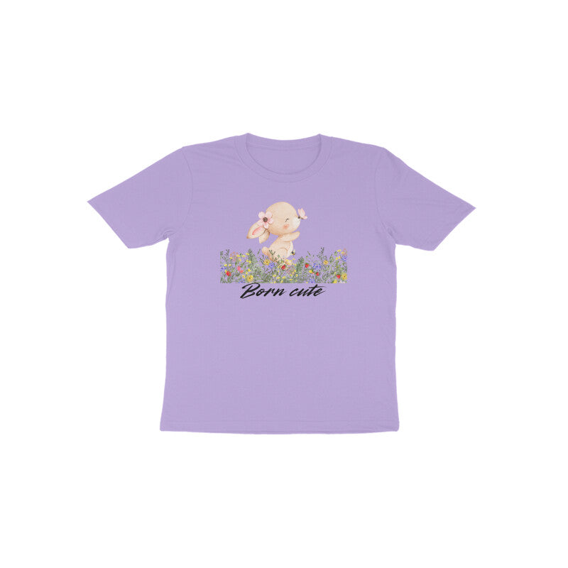Lavender Born Cute Bunny cute floral graphic toddler tee by Little Scribbles