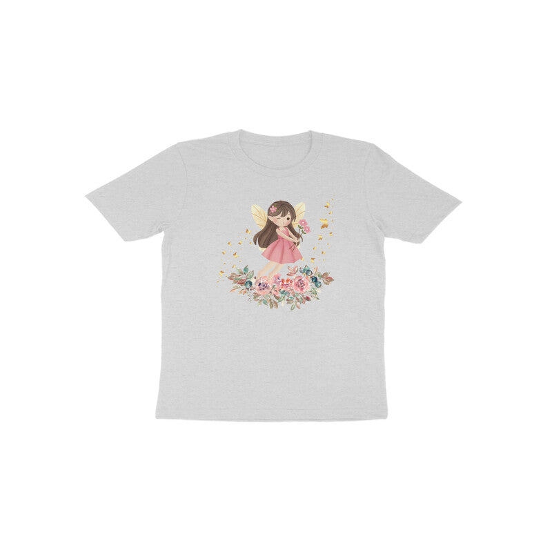 Grey Fairy Blossom casual everyday toddler graphic tee by Little Scribbles