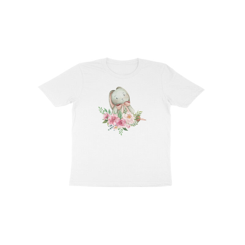 White Lavender Bunny Blossom cute floral toddler shirt by Little Scribbles