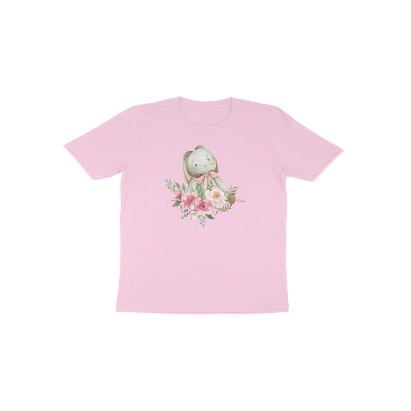 Light pink Lavender Bunny Blossom cute girls summer graphic tee by Little Scribbles