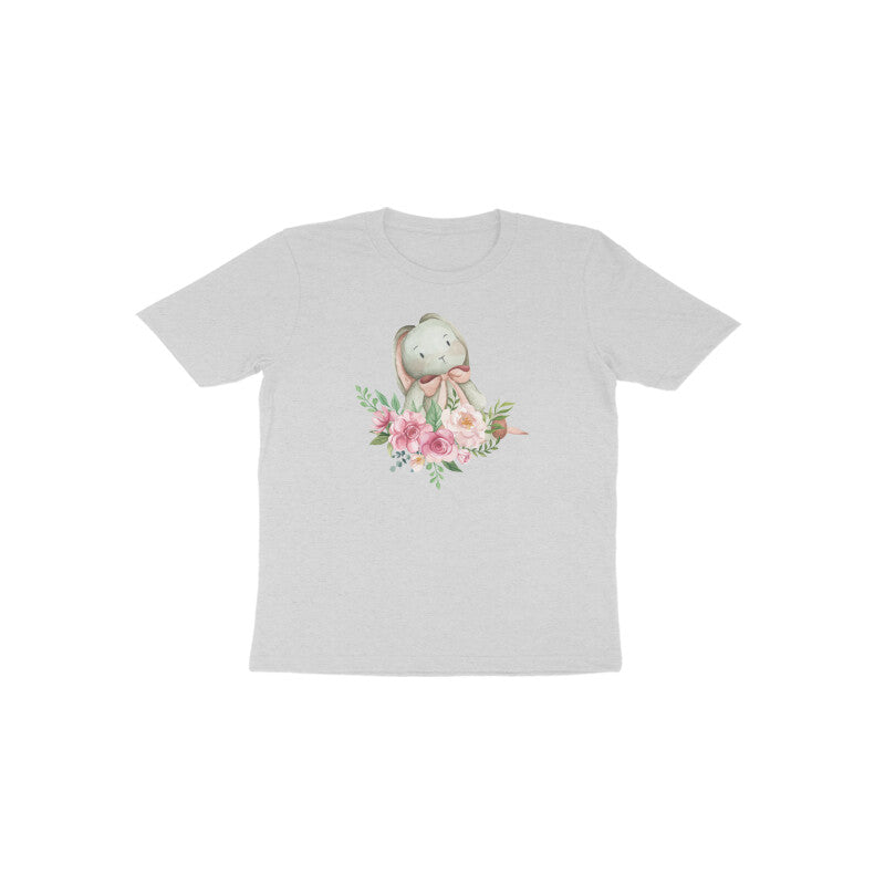 Grey Lavender Bunny Blossom casual everyday toddler t-shirt by Little Scribbles
