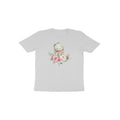 Grey Lavender Bunny Blossom casual everyday toddler t-shirt by Little Scribbles