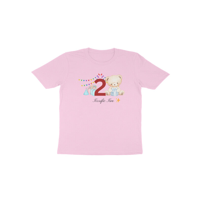 Light pink Terrific Two teddy bear girls second birthday outfit by Little Scribbles