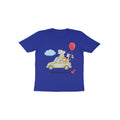 Fabulous Four cute animal graphic 4th birthday kids t-shirt in Blue by Little Scribbles